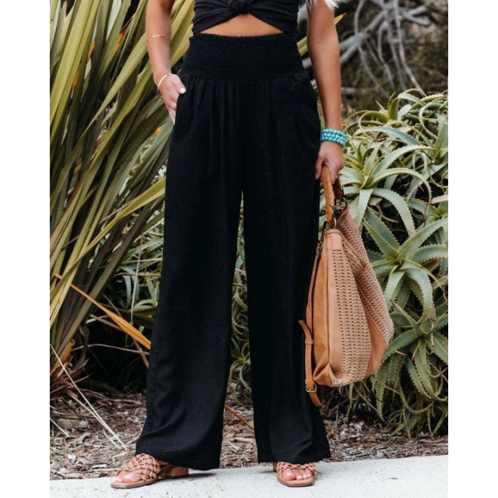 Spring Summer Cotton Hemp Leisure Wide Leg Pants